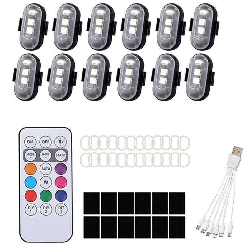 Drone Strobe Light - Leading-Wireless LED Strobe Light Kit 12Pcs