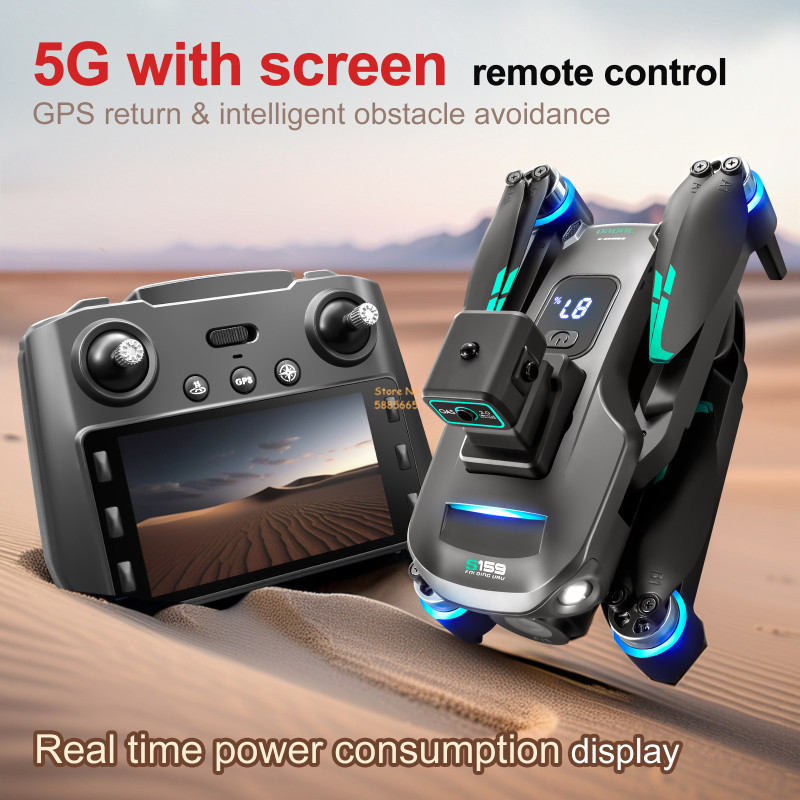 8K Dual Camera 5G WIFI FPV Rem - огляд і ціна Drone Controller Screen